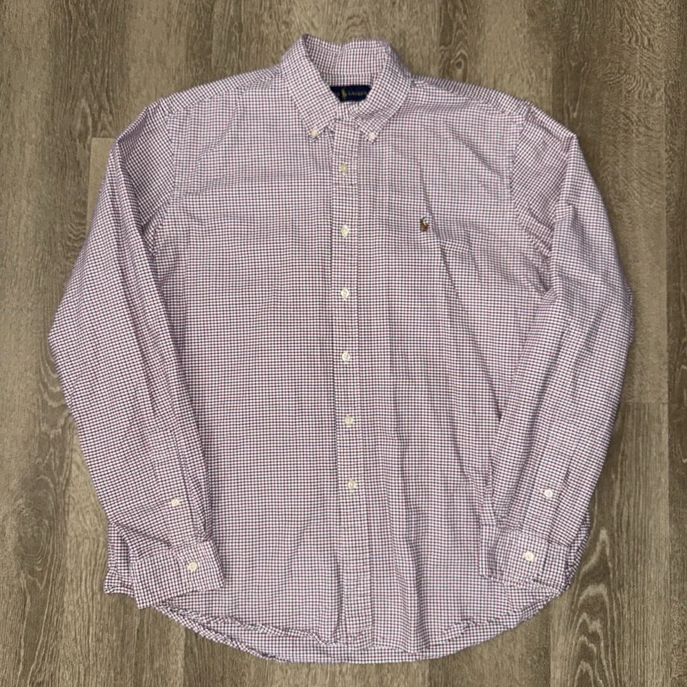 Polo Ralph Lauren Long Sleeve Button Down Oxford Men's XL Red White Blue Check
